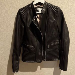 H&M vegan leather coat size 6 EUR 36